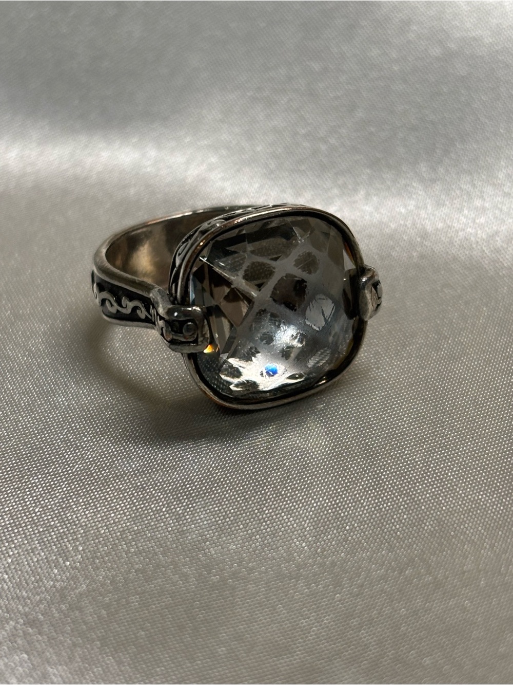 Brighton Silver-Tone Ring with Clear Faceted Stone